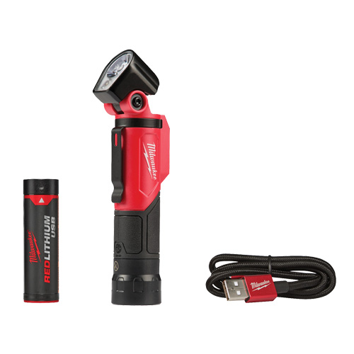 Lampe de poche pivotante USB, DEL, 500 lumens, Piles Rechargeable Equipex