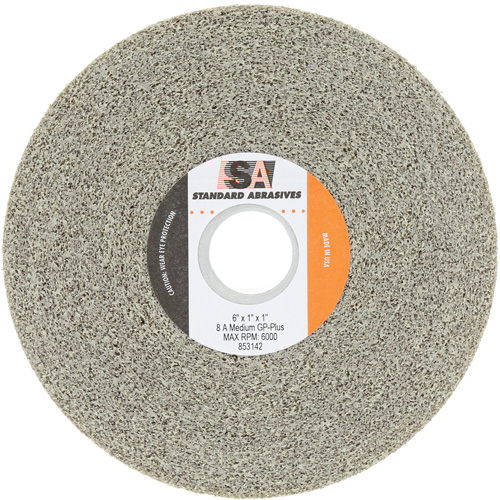 Standard Abrasives General Purpose Plus Wheel, 6" Dia., Medium Grit, Aluminum Oxide Equipex