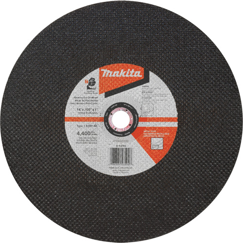 Abrasive Cut-Off Wheel, 14" x 3/32", 1" Arbor, Type 1, Aluminum Oxide, 4400 RPM Equipex