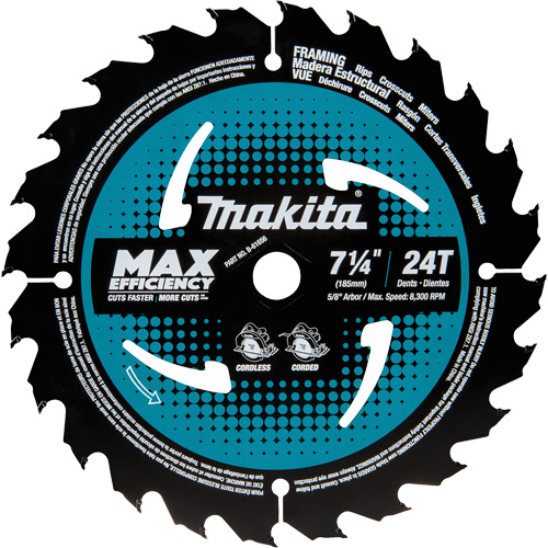 Carbide-Tipped Circular Saw Blade, 7-1/4", 24 Teeth, Wood Use Equipex
