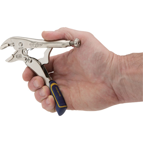 Fast Release Locking Pliers with Wire Cutter, 5" Length, Curved Jaw Equipex