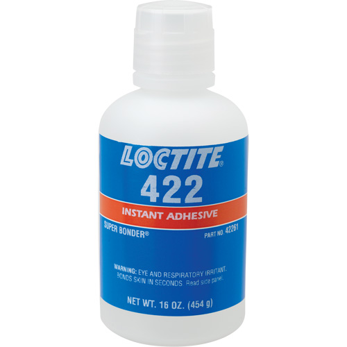 422 Super Bonder&reg; Instant Adhesive, Clear, Bottle, 16 oz. Equipex