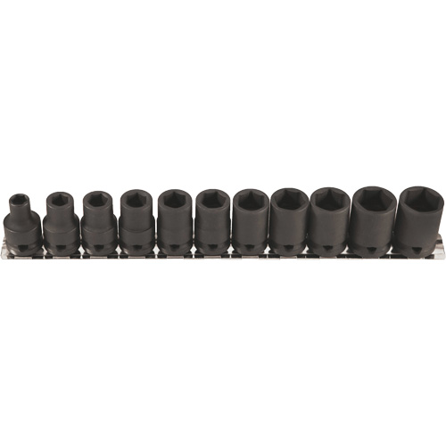 Jeu de douilles &agrave; paroi mince, 11 Mcx, Chocs, Prise de 3/8" Equipex