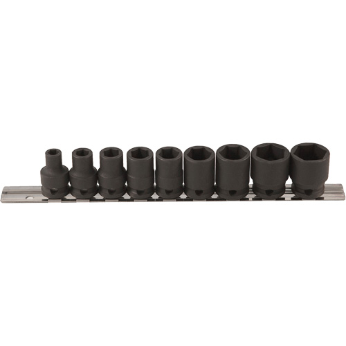 Jeu de douilles &agrave; paroi mince, 9 Mcx, Chocs, Prise de 3/8" Equipex