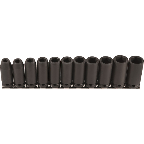 Jeu de douilles longues, 11 Mcx, Chocs, Prise de 3/8", Profond Equipex