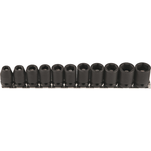 Jeu de douilles magn&eacute;tiques, 11 Mcx, Chocs, Prise de 3/8" Equipex