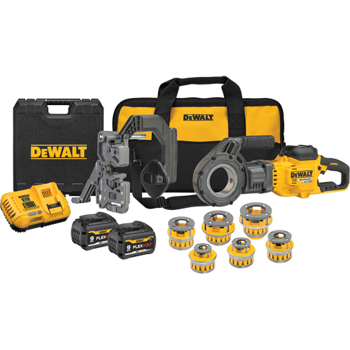 Trousse de fili&egrave;res &agrave; tuyaux sans fil FlexVolt Max* avec t&ecirc;tes fili&egrave;res, 30 tr/min, Filetage de la tige 1/2" - 2" Equipex