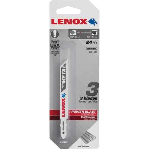 Lame de scie sauteuse pour coupe de m&eacute;tal, Bim&eacute;tal, Tige en T, 3-5/8" lo, 6 dents par pouce Equipex