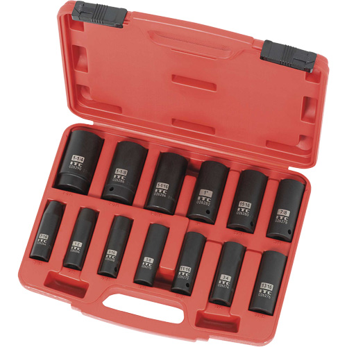 IPS-1312D SAE Socket Set, 13 Pcs, Impact, 1/2" Drive Size, Deep Equipex
