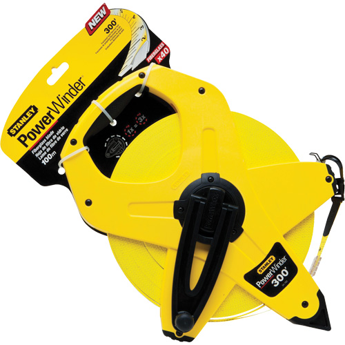 Long ruban &agrave; mesurer PowerWinder, 1/2" x 300', Marques de goujon Imp&eacute;rial Equipex