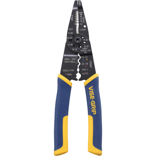 Wire Stripper/Crimper/Cutter Multi-Tool, 8-1/2" L, 10 - 22 AWG Equipex