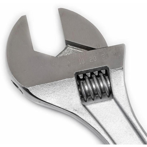 Adjustable Wrench, 15" L, 1-11/16" Max Width, Chrome Equipex