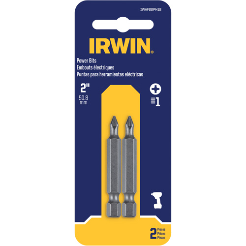 Embouts pour outils &eacute;lectriques, Phillips, Embout #1, Prise 1/4", Longueur 1-15/16" Equipex