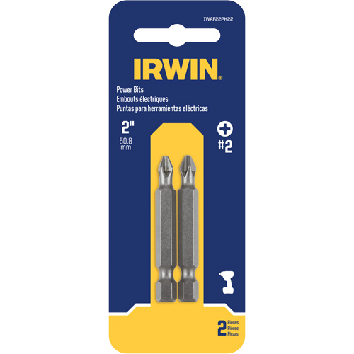 Embouts pour outils &eacute;lectriques, Phillips, Embout #2, Prise 1/4", Longueur 2" Equipex