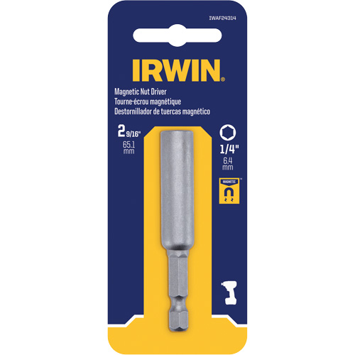Nutsetter, 1/4" Tip, 1/4" Drive, 2-9/16" L, Magnetic Equipex
