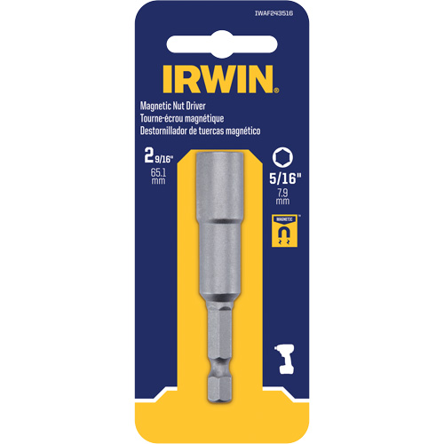 Tourne-&eacute;crou, Embout 5/16", Prise 1/4", 2-9/16" lo, Magn&eacute;tique Equipex