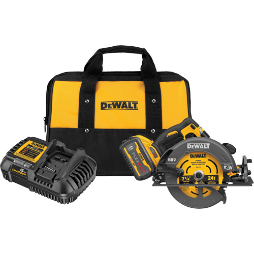 Ensemble de scie circulaire sans balai Flexvolt Max avec frein &eacute;lectrique, 7-1/4", 60 V Equipex