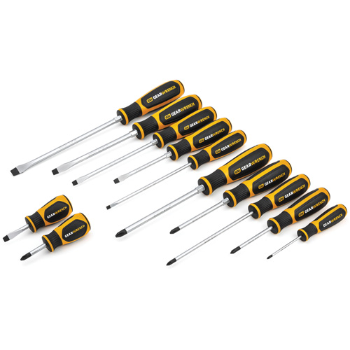 Phillips&reg;/Slotted Dual Material Screwdriver Set, 12 Pcs. Equipex