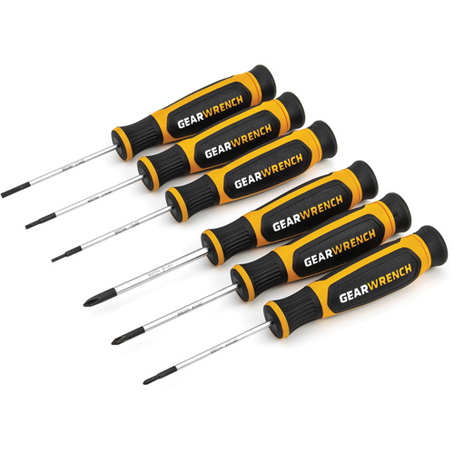 Jeu de mini tournevis &agrave; fente/Phillips &agrave; double mat&eacute;riaux, 6 mcx Equipex