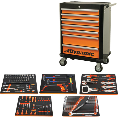 Auto Mechanic Set with Rolling Cabinet, 125 Pieces Equipex