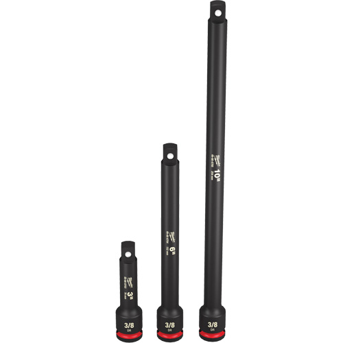 Shockwave Impact Duty Socket Extension Set, Impact, 3/8" Drive, 3"/6"/10" L Equipex