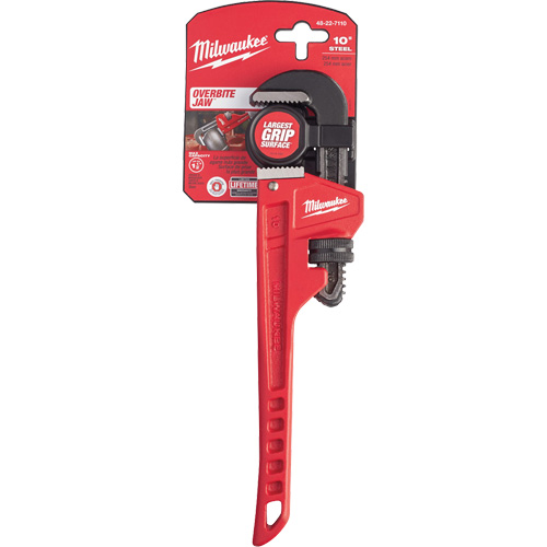 Cl&eacute; &agrave; tuyau, Cap des m&acirc;choires 1-1/2", Longueur 10", Fini Rev&ecirc;tement en poudre, Prise Ergonomique Equipex