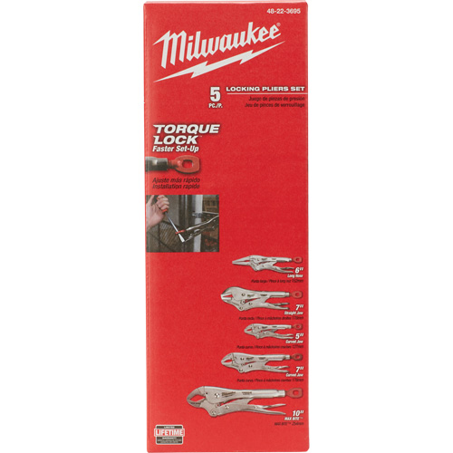Torque Lock Locking Pliers Kit, 5 Pieces Equipex