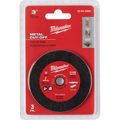 Metal Cut Off Wheel, 3" x 0.04", 3/8" Arbor Equipex