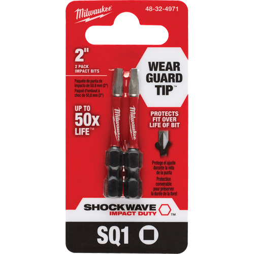 Shockwave Impact Duty Screwdriver Bit, Square, #1, 1/4" Drive Equipex