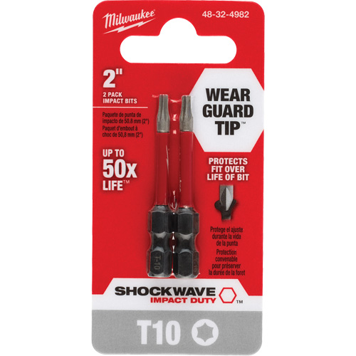 Shockwave Impact Duty Screwdriver Bit, Torx, T-10, 1/4" Drive Equipex