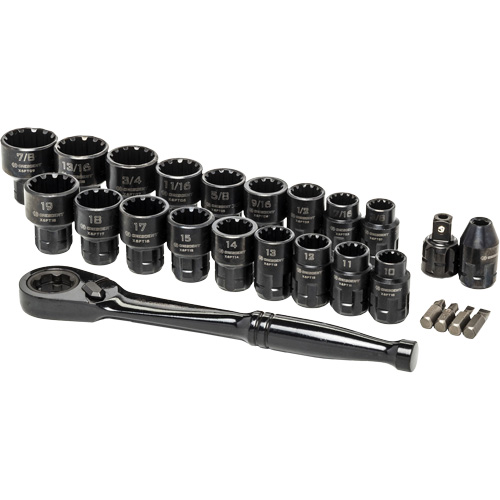Mechanic's Tool Set, 25 Pcs, 3/8" Drive Size Equipex