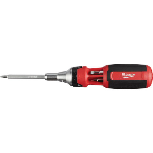Tournevis &agrave; rochet 9 en 1 avec embouts multiples &agrave; carr&eacute; conducteur, 9-1/10" lo, Prise Coussin&eacute;e Equipex