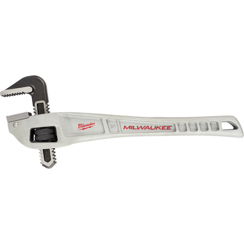 Aluminum Offset Pipe Wrench, 2" Jaw Capacity, 14" Long, Powder Coated Finish, Ergonomic Handle Equipex