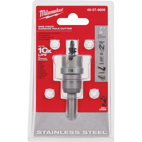 One-Piece Carbide Hole Cutters, 7/8", 3/16" Depth of Cut Equipex