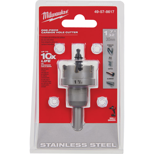 One-Piece Carbide Hole Cutters, 1-7/32", 3/16" Depth of Cut Equipex