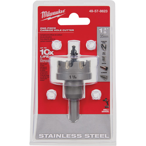 One-Piece Carbide Hole Cutters, 1-3/8", 3/16" Depth of Cut Equipex