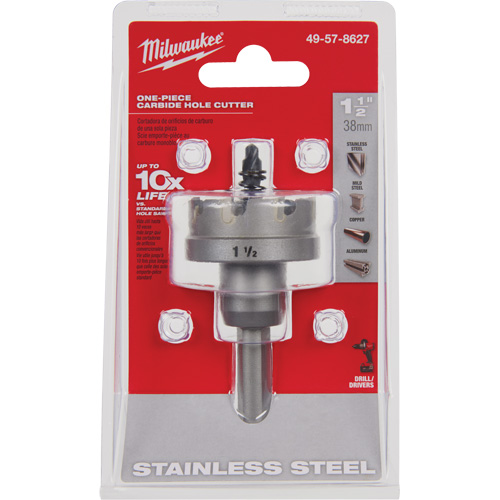 One-Piece Carbide Hole Cutters, 1-1/2", 3/16" Depth of Cut Equipex