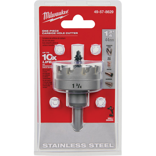 One-Piece Carbide Hole Cutters, 1-3/4", 3/16" Depth of Cut Equipex
