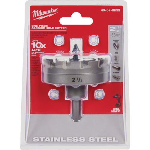 One-Piece Carbide Hole Cutters, 2-1/2", 3/16" Depth of Cut Equipex
