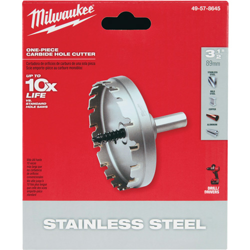 One-Piece Carbide Hole Cutters, 3-1/2", 3/16" Depth of Cut Equipex