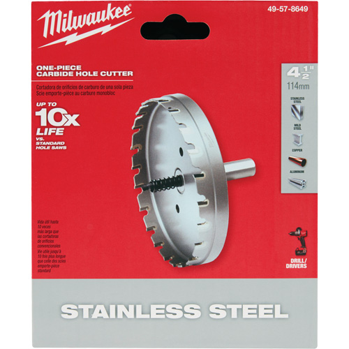 Scies-cloches au carbure monobloc, 4-1/2", Profondeur de la coupe de 3/16" Equipex