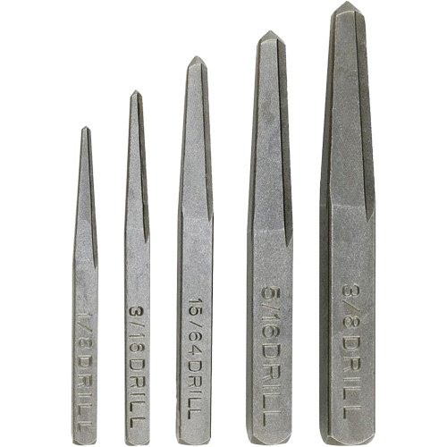 Jeu d'extracteurs &agrave; vis, Acier au chrome, 5 Morceaux Equipex