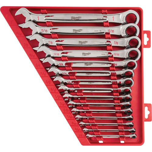 Ratcheting Wrench Set, Combination, 15 Pieces, Imperial Equipex