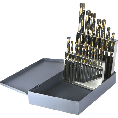 DRILLCO Metric Jobber Length Drill Bit Set, 19 Pieces, High Speed Steel Equipex