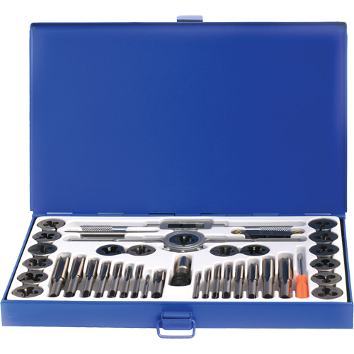 Drillco&reg; Fractional Tap & Die Set, 40 Pieces Equipex
