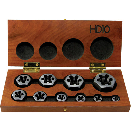Drillco&reg; Hex Threading Die Set, 10 Pieces Equipex