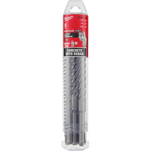 Trousse de forets &agrave; 4 cannelures pour perceuse &agrave; percussion MX4, 6 morceaux, Carbure Equipex