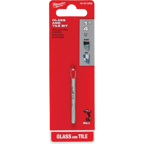 Glass & Tile Bit, 1/4", Carbide Equipex