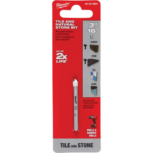 Foret pour la pierre naturelle, 3/16", Carbure Equipex