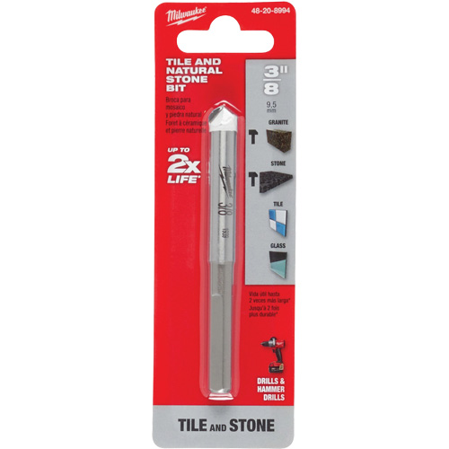 Natural Stone Bit, 3/8", Carbide Equipex
